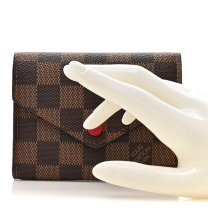 Louis Vuitton Damier Ebene Victorine Wallet Cherry 2 of 10