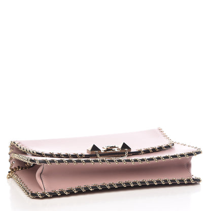 Valentino Garavani Vitello Groumette Small Rockstud Demilune Shoulder Bag Lipstick 4 of 10