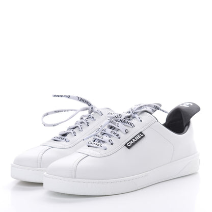Chanel Calfskin CC Sneakers 38 White 3 of 9