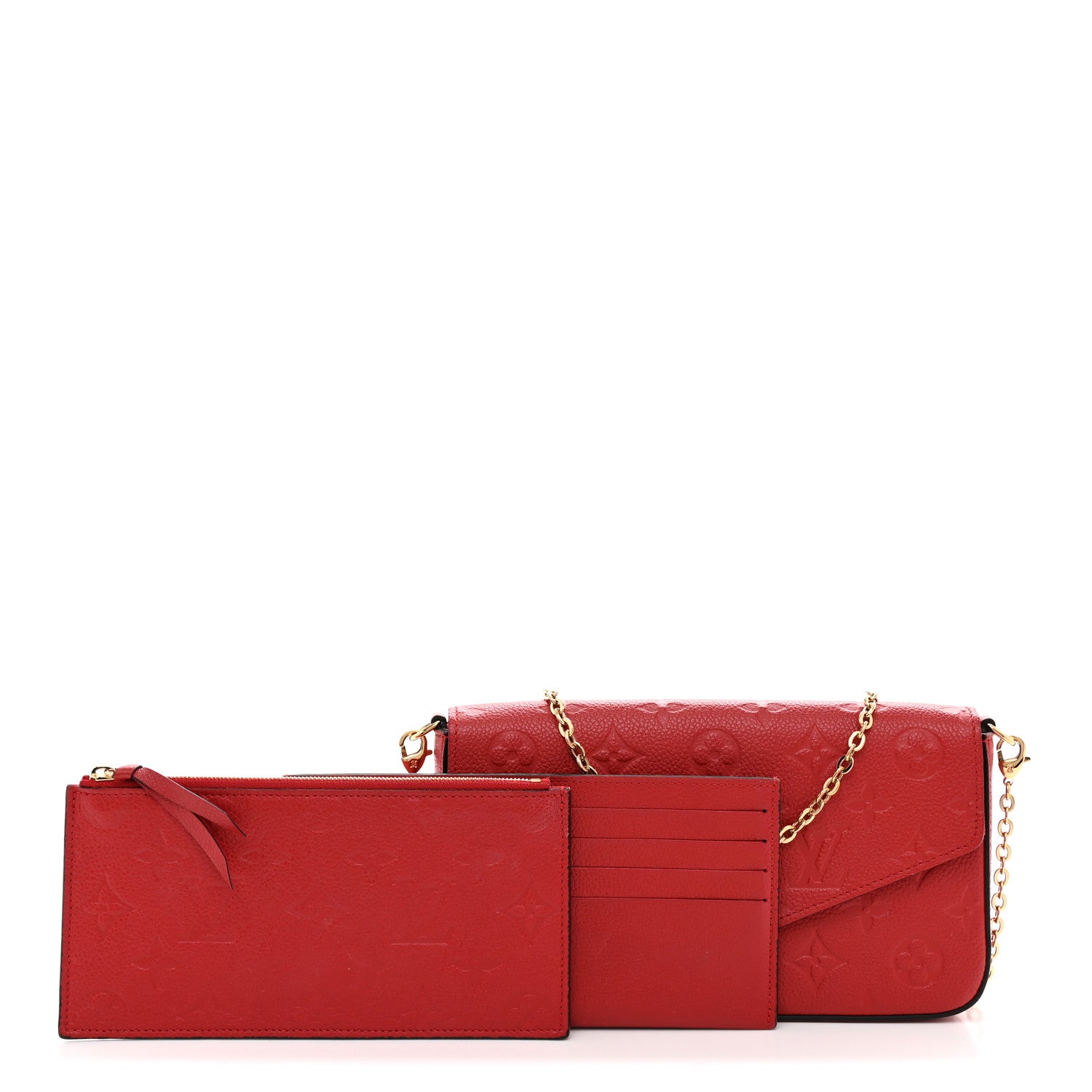 Louis Vuitton Empreinte Pochette Felicie Chain Wallet Scarlet 3 of 12