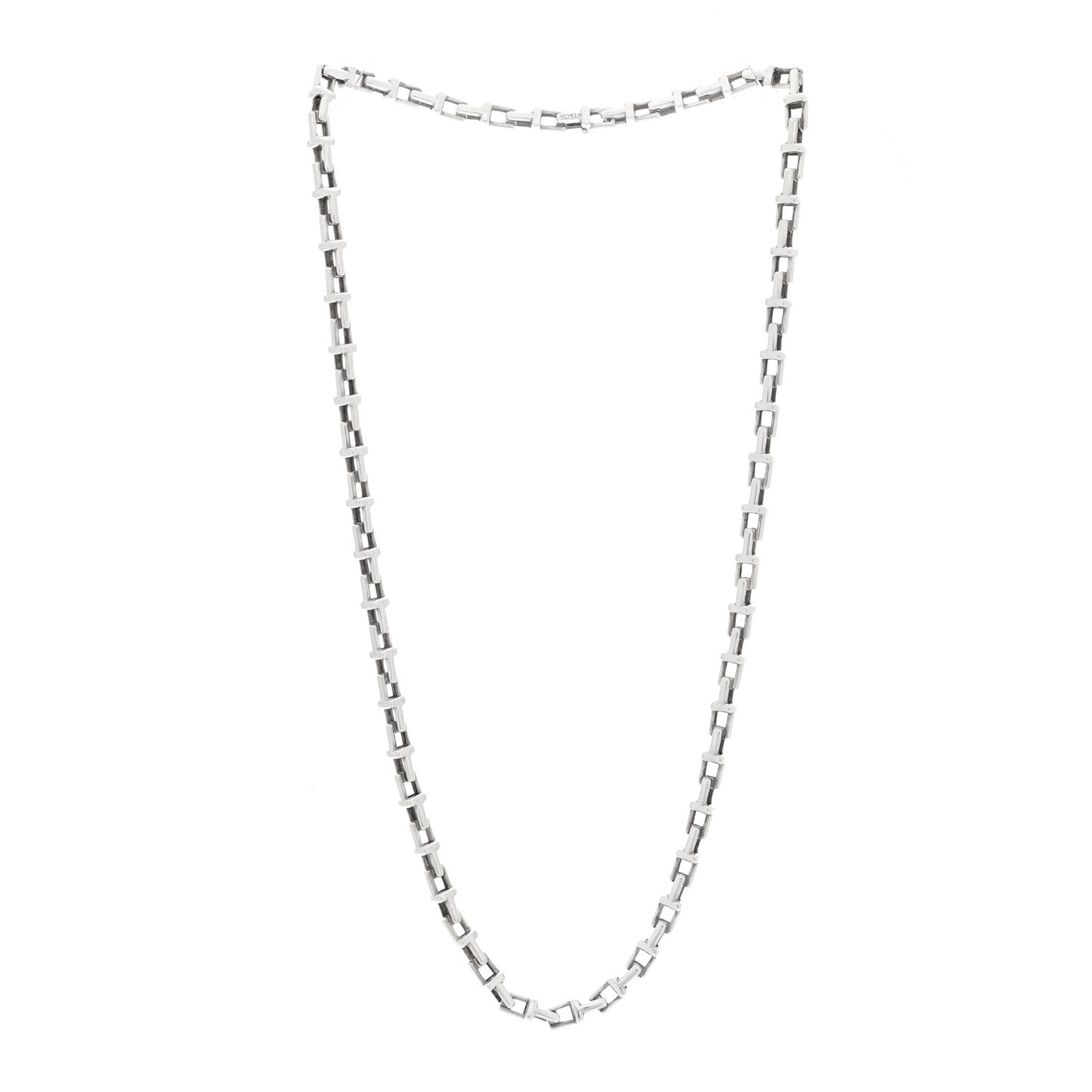 Sterling Silver T Link Necklace