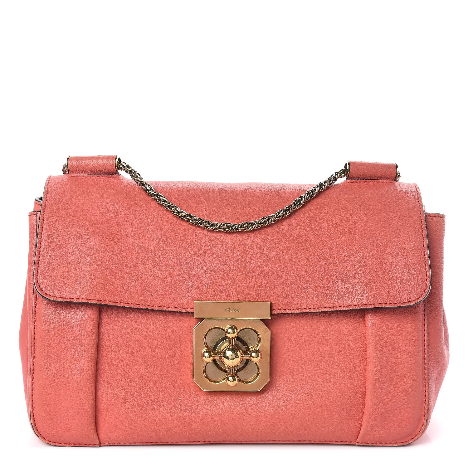 Chloe Goatskin Medium Elsie Shoulder Bag Coral Pop 1 of 16