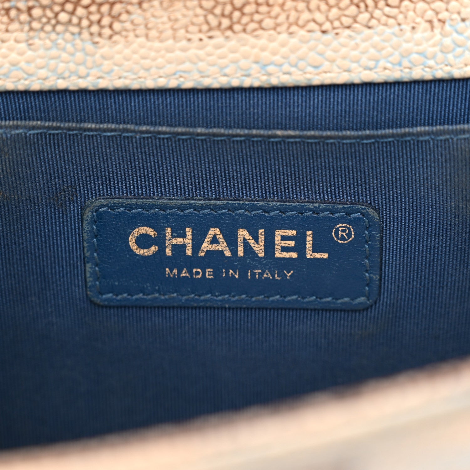Chanel Painted Caviar Quilted Medium Boy In Cuba Flap Blue 6 of 11