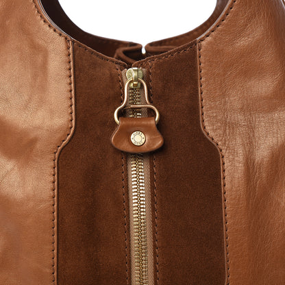 Jimmy Choo Calfskin Suede Mandah Shoulder Bag Brown 9 of 13
