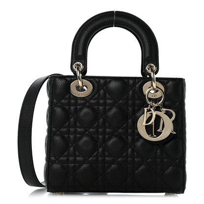 Christian Dior Grained Calfskin Cannage Small Lady Dior Black 1 of 11