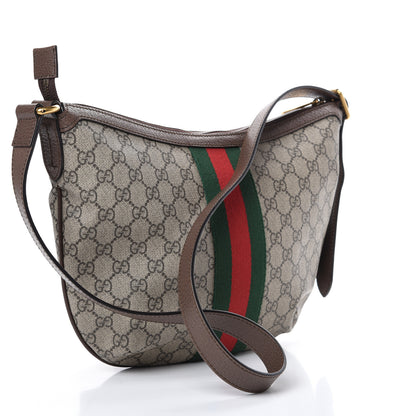 Gucci GG Supreme Monogram Web Small Ophidia Half Moon Hobo Brown 2 of 9
