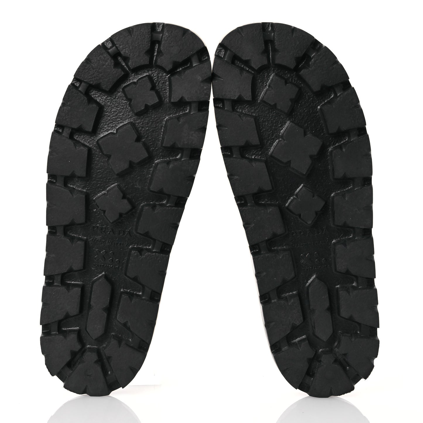 EVA Rubber Triangle Logo Embossed Womens Lug Sole 20mm Slide Sandals 38 Black