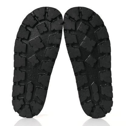 Prada EVA Rubber Triangle Logo Embossed Womens Lug Sole 20mm Slide Sandals 38 Black 6 of 11