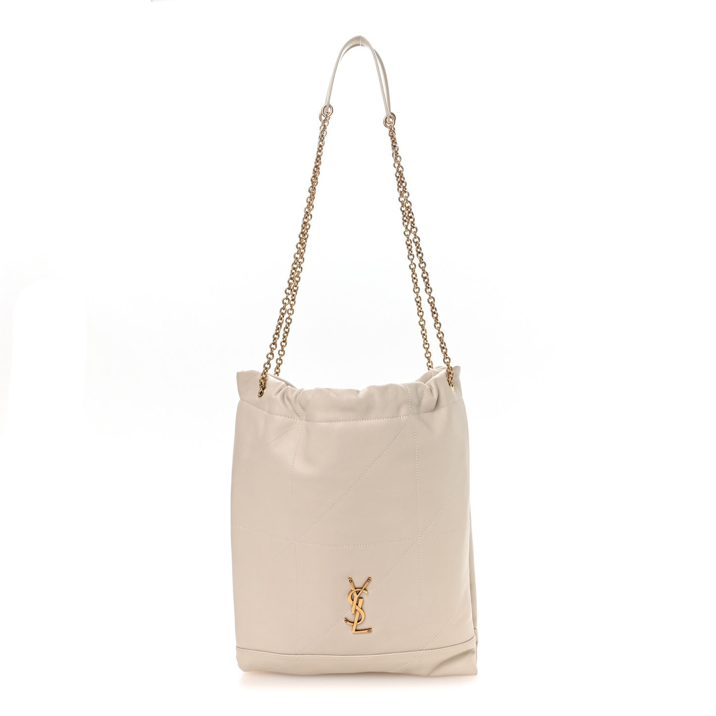 Lambskin Matelasse Monogram Medium Jamie 4.3 Pochon Blanc Vintage