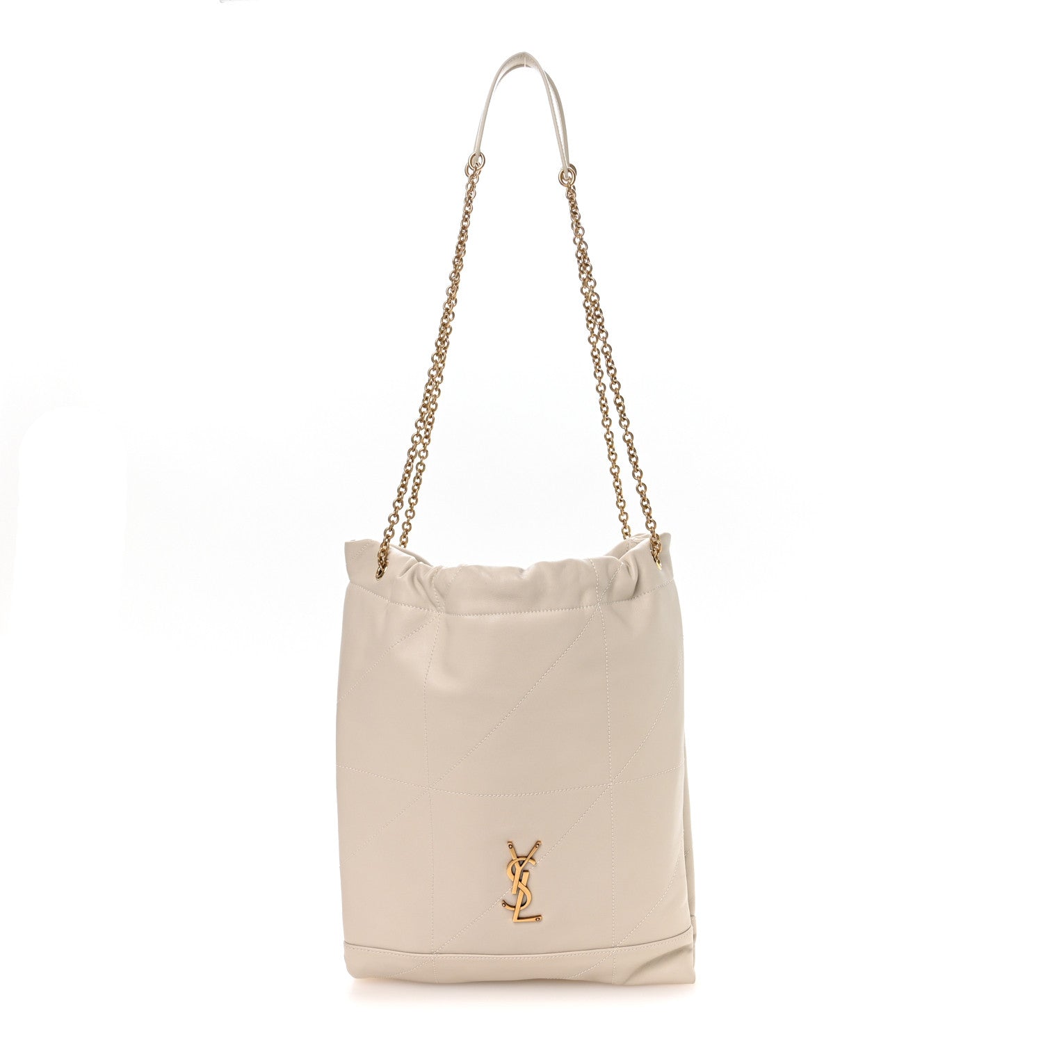 Saint Laurent Lambskin Matelasse Monogram Medium Jamie 4.3 Pochon Blanc Vintage 1 of 10