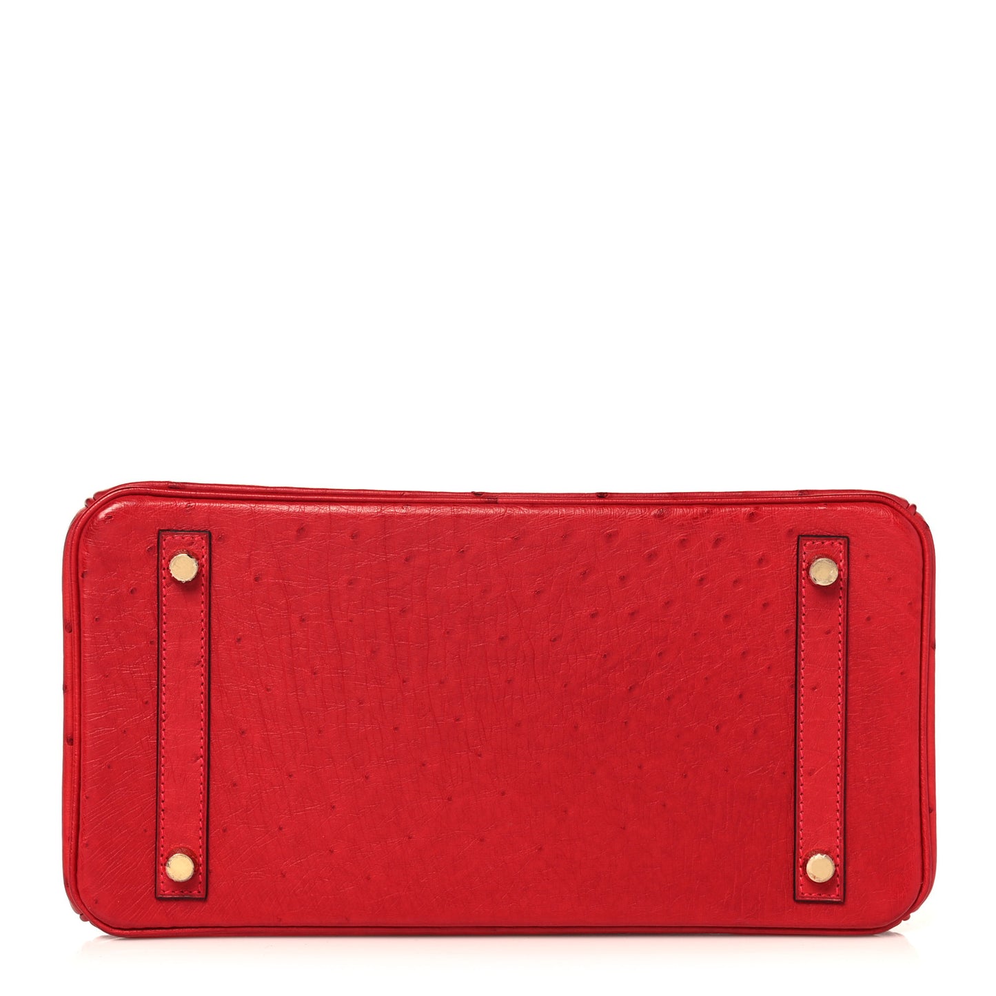 Ostrich Horseshoe Birkin 30 Rouge Vif Bleu Glacier