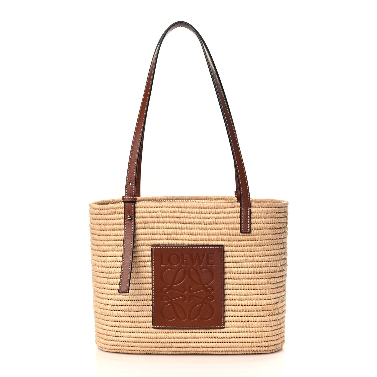 Loewe Raffia Small Square Basket Tote Bag Natural Tan 1 of 8