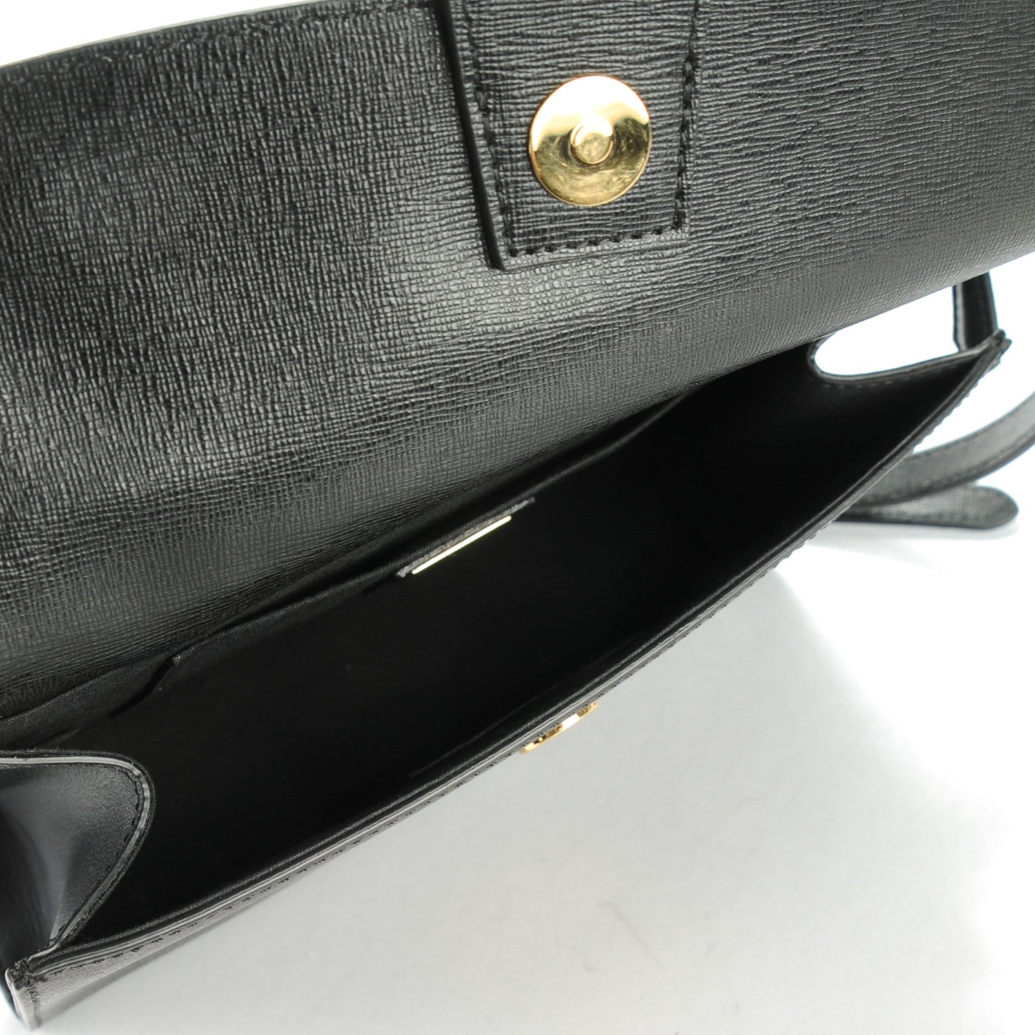 Fendi Vitello Elite Studded Monster Mini Demi Jour Shoulder Bag Black 5 of 7