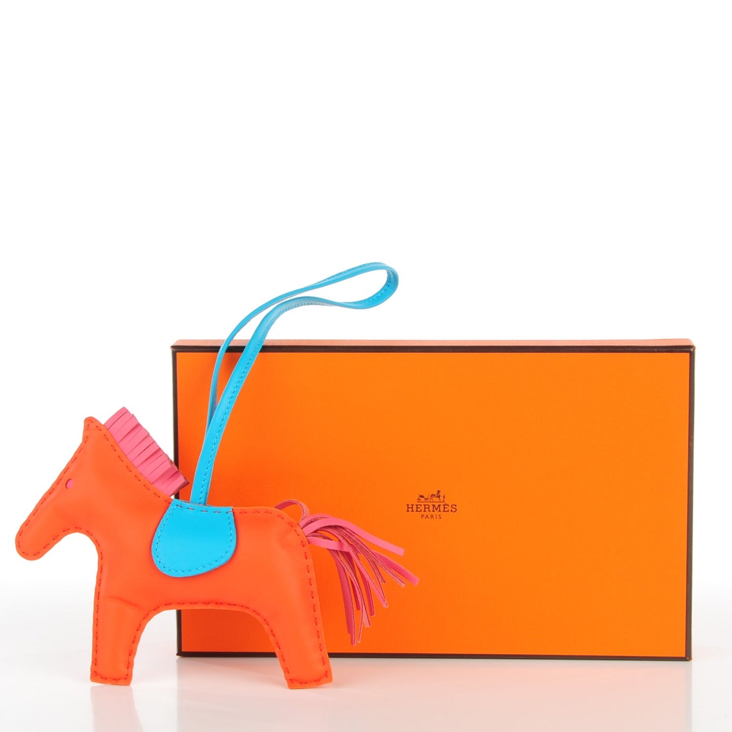 Milo Lambskin Grigri Rodeo Horse Bag Charm GM Rose Azalee Orange Poppy