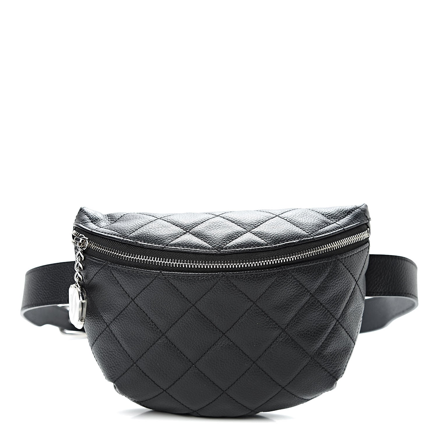 Chanel Grained Calfskin Quilted Waist Belt Bag Black 1 of 10