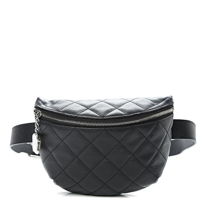 Chanel Grained Calfskin Quilted Waist Belt Bag Black 1 of 10