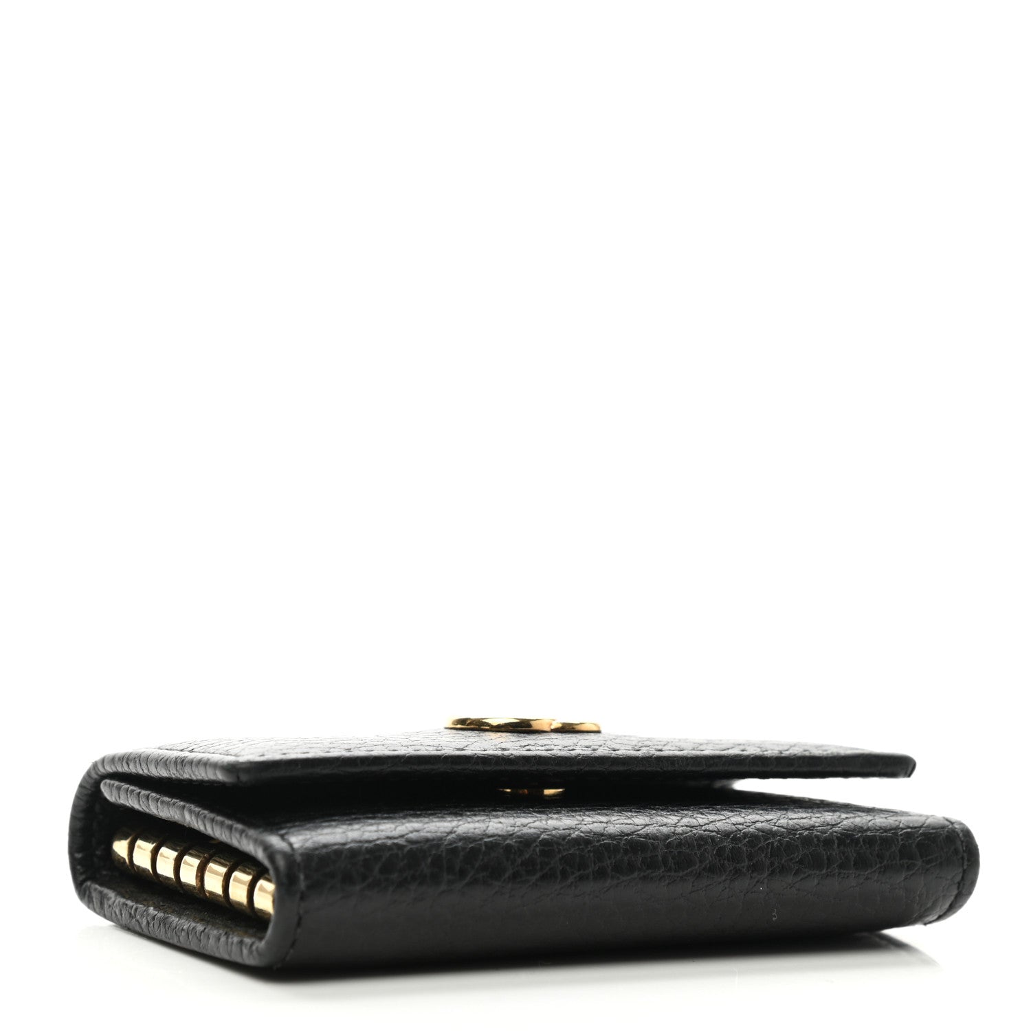 Gucci Pebbled Calfskin GG Marmont 6 Key Holder Black 4 of 9