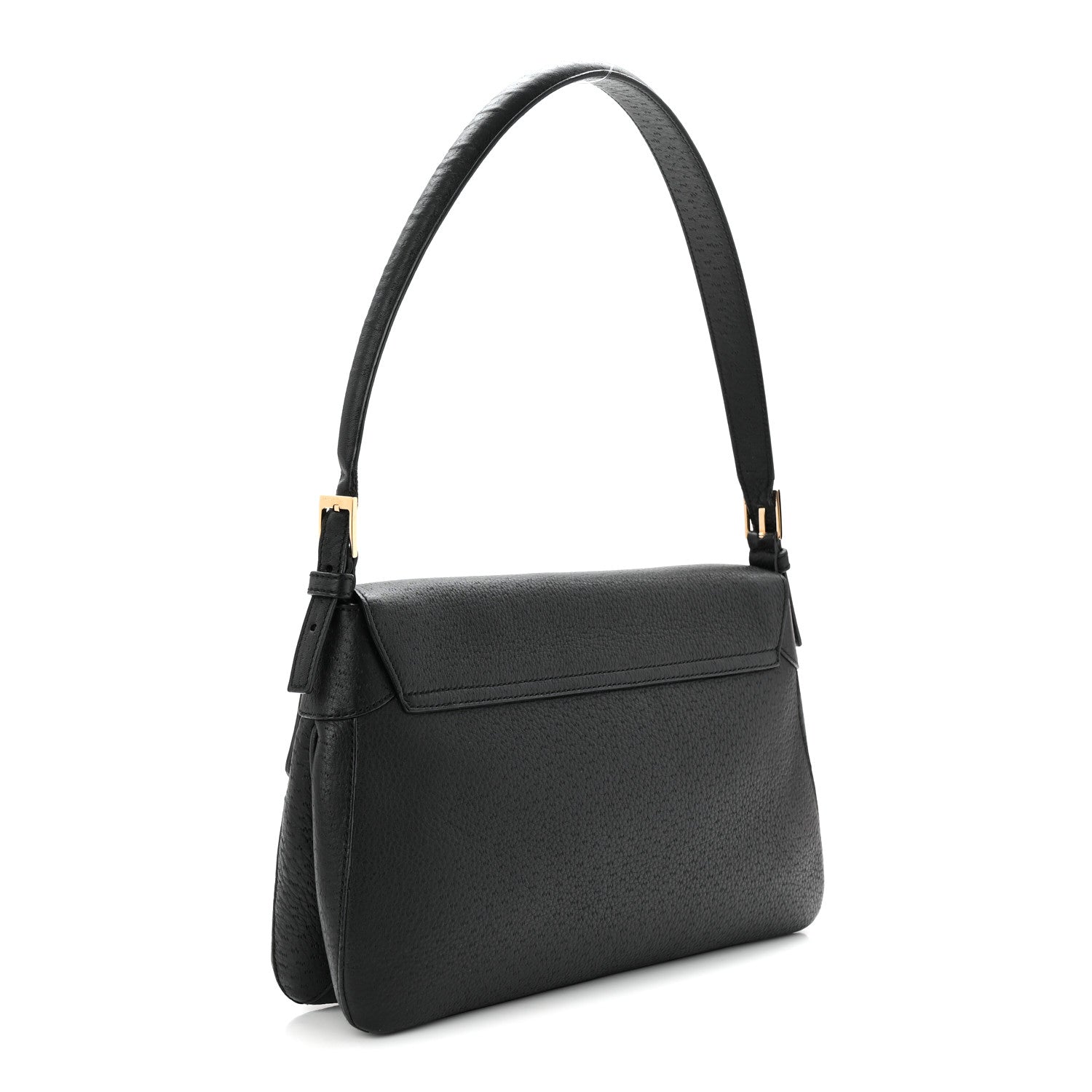 Salvatore Ferragamo Grained Calfskin Gancini Shoulder Bag Black 3 of 10