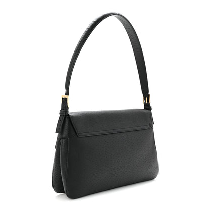 Salvatore Ferragamo Grained Calfskin Gancini Shoulder Bag Black 3 of 10