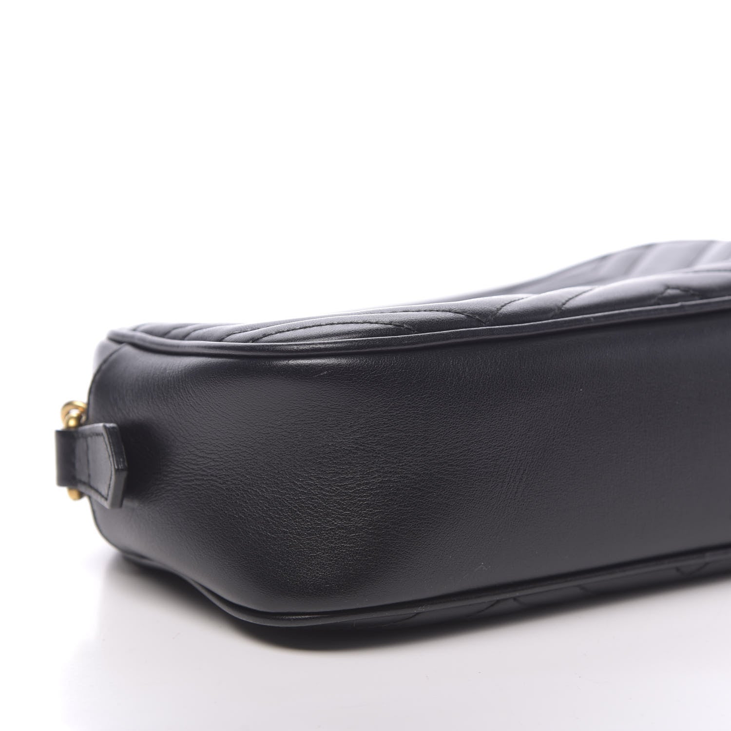 Gucci Calfskin Matelasse Small GG Marmont Chain Shoulder Bag Black 8 of 13