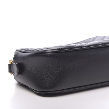 Gucci Calfskin Matelasse Small GG Marmont Chain Shoulder Bag Black 8 of 13