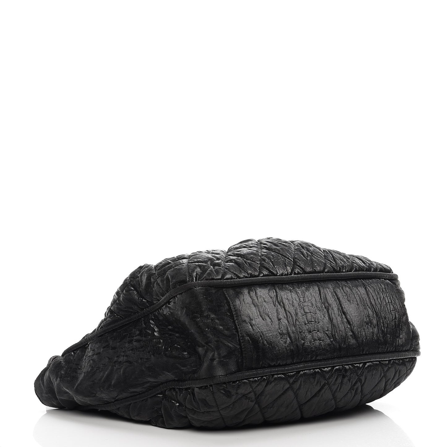 Crinkled Coated Canvas Le Marais Large Tote Black