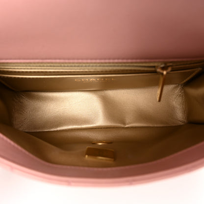 Chanel Lambskin Quilted Mini Rectangular Pearl Crush Flap Dark Pink 5 of 10