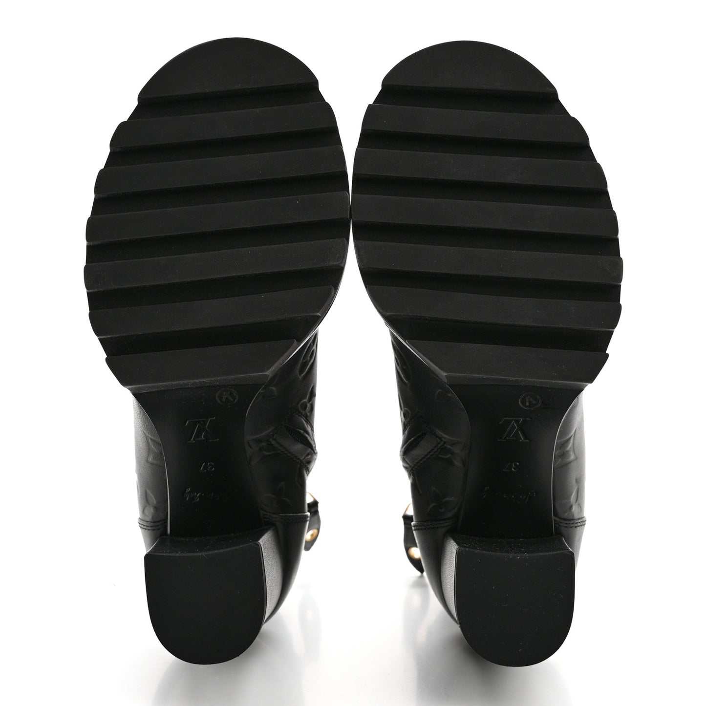 Calfskin Monogram Star Trail Ankle Boots 37 Black