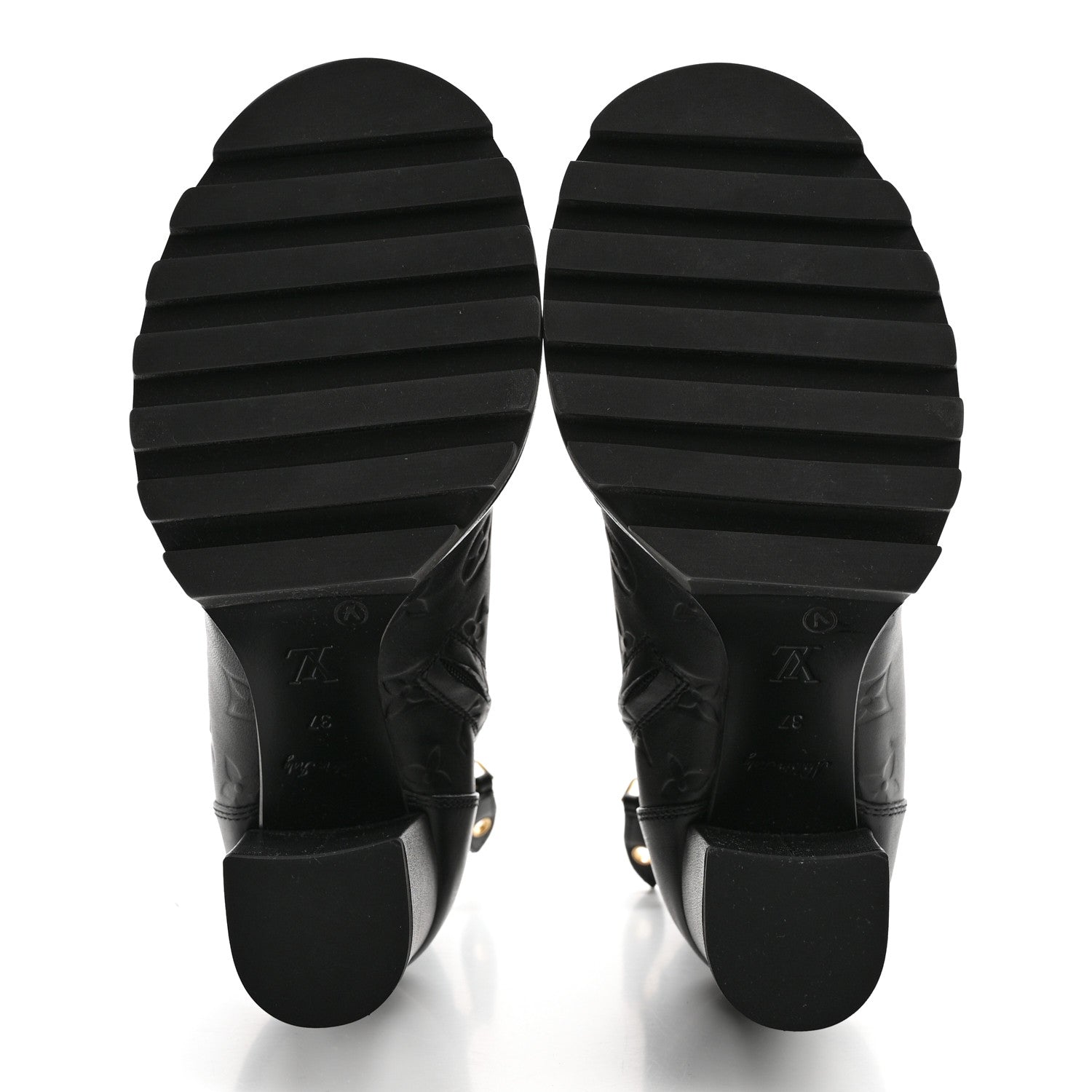 Louis Vuitton Calfskin Monogram Star Trail Ankle Boots 37 Black 5 of 9