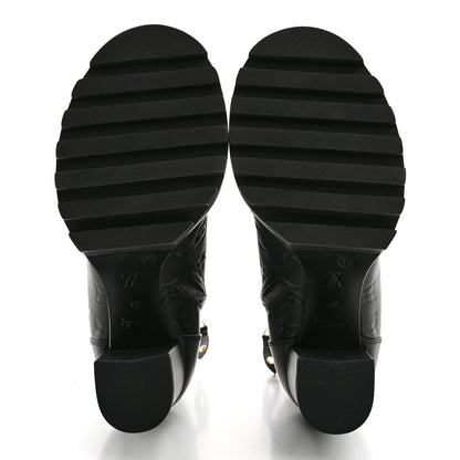 Louis Vuitton Calfskin Monogram Star Trail Ankle Boots 37 Black 5 of 9