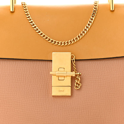 Chloe Grained Calfskin Lambskin Medium Bi-Color Drew Shoulder Bag Wet Sand Sunflower 8 of 12