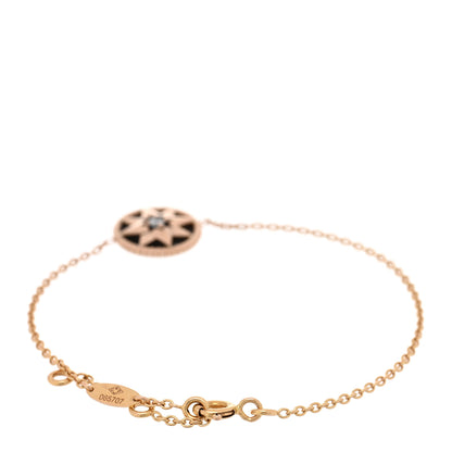 Christian Dior 18K Rose Gold Diamond Black Onyx Rose Des Vents Bracelet 2 of 3