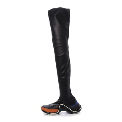 Louis Vuitton Lambskin LV Archlight Flat Thigh Boots 38 Black Orange 1 of 7