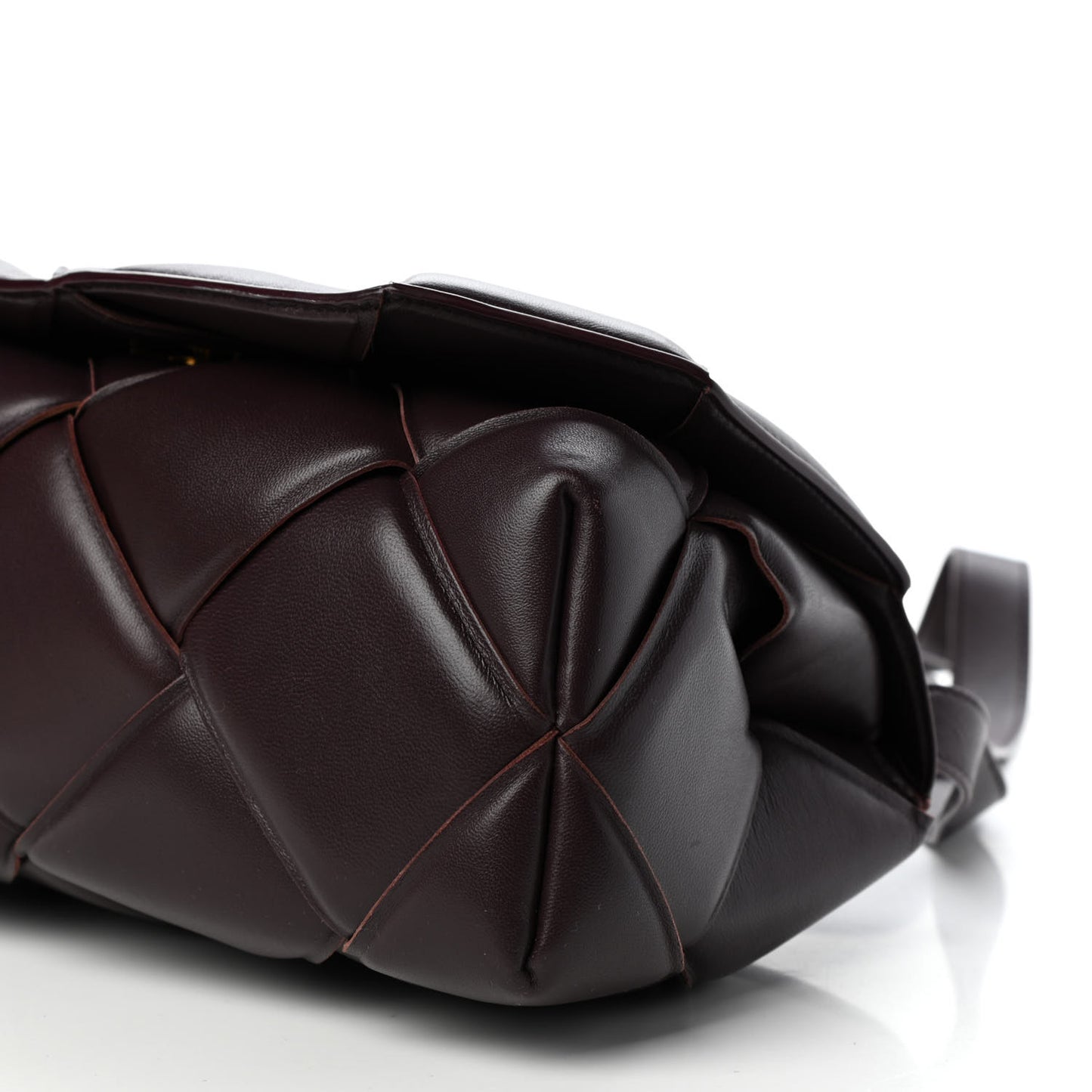 Nappa Intreccio Padded Top Handle Shoulder Bag Grape