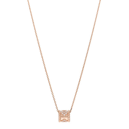 Van Cleef & Arpels 18K Rose Gold Diamond Small Perlee Clovers Pendant Necklace 1 of 6