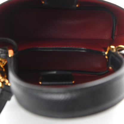 Prada Saffiano Cuir Small Panier Bucket Bag Black Fuoco 6 of 12