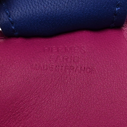 Hermes Milo Lambskin Grigri Rodeo Horse Bag Charm GM Anemone Bleu Izmir Fauve 4 of 5