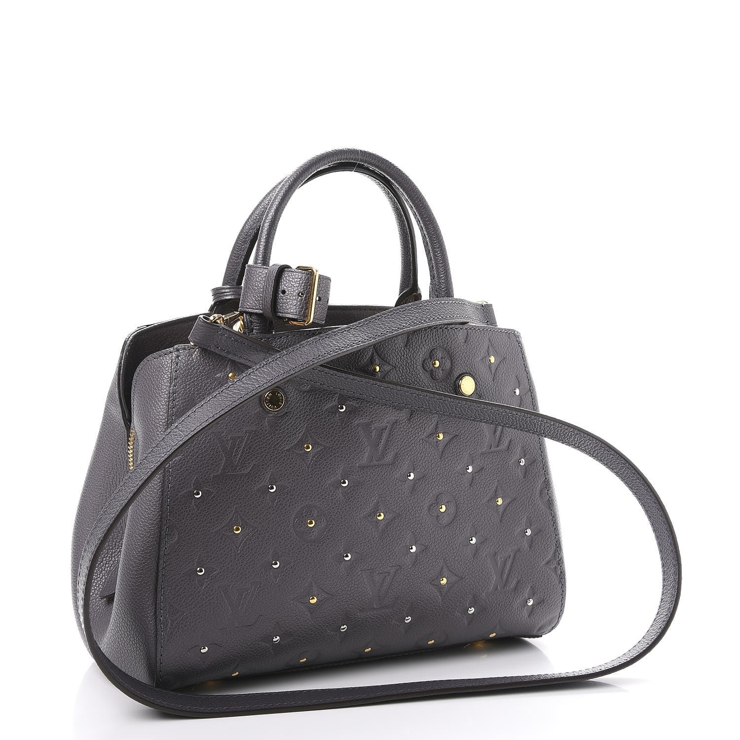 Louis Vuitton Empreinte Studded Montaigne BB Gris Silver 4 of 9