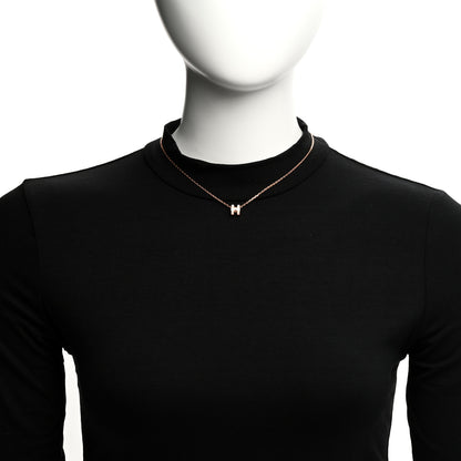 Hermes Lacquered Rose Gold Mini Pop H Pendant Necklace Rose Dragee 2 of 6