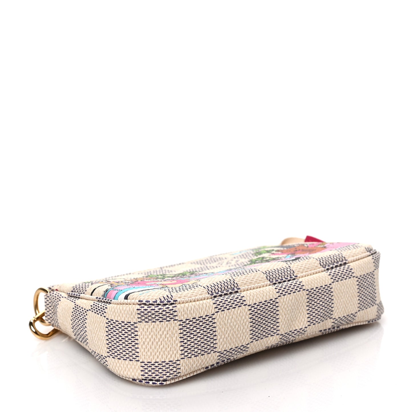 Damier Azur 2021 Christmas Animation Hollywood Mini Pochette Accessories Fuchsia