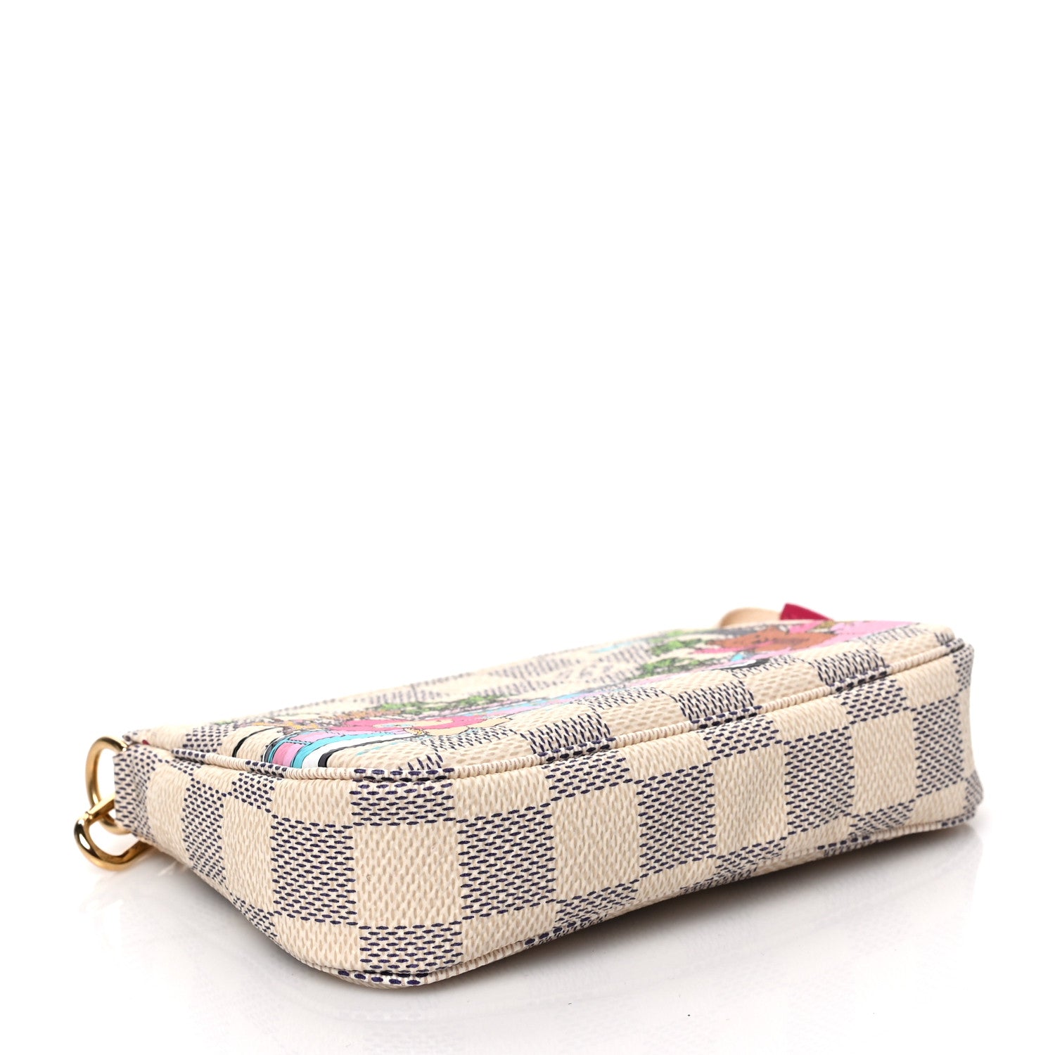 Louis Vuitton Damier Azur 2021 Christmas Animation Hollywood Mini Pochette Accessories Fuchsia 3 of 7