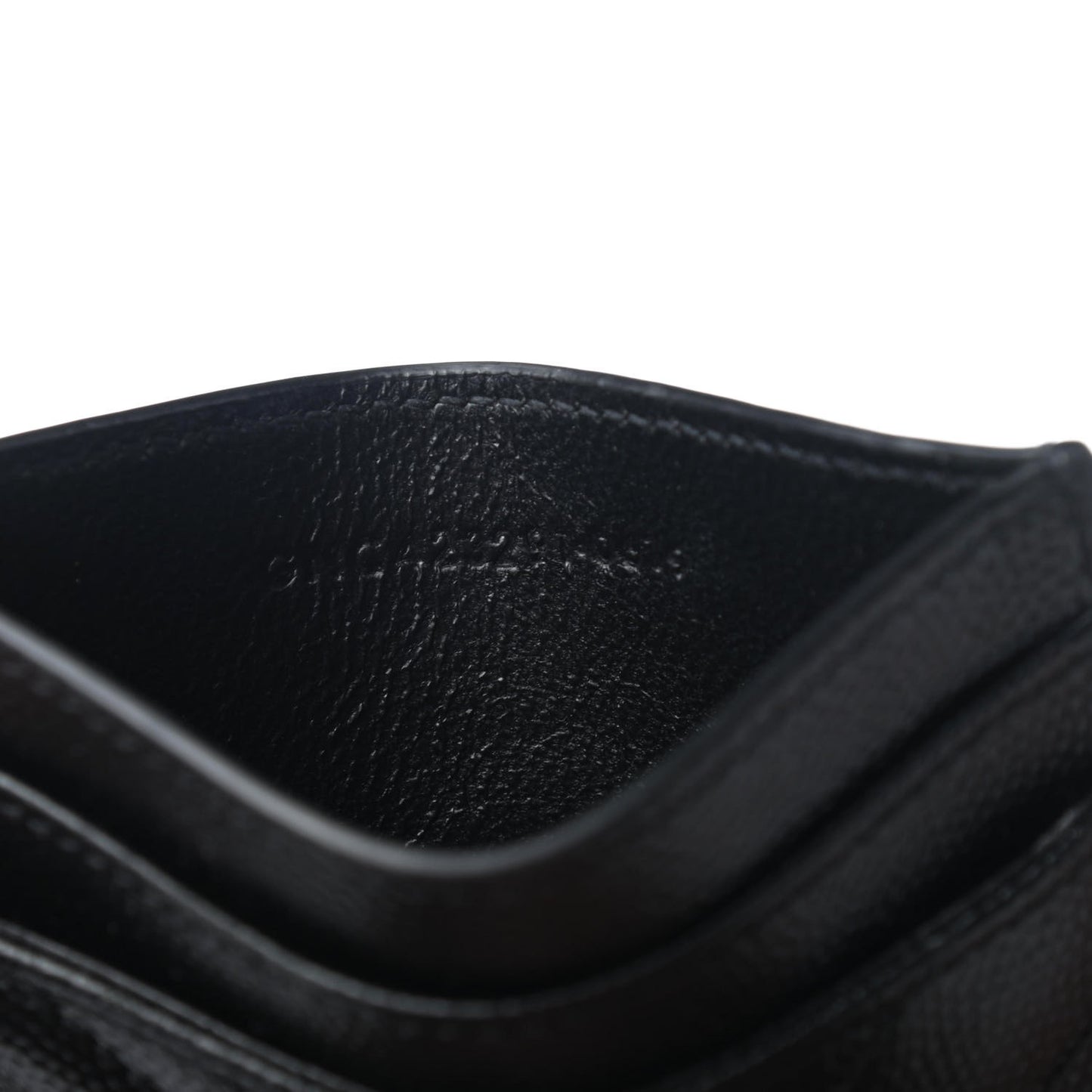 Grain De Poudre Matelasse Chevron Monogram Credit Card Case Black