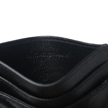 Saint Laurent Grain De Poudre Matelasse Chevron Monogram Credit Card Case Black 6 of 7