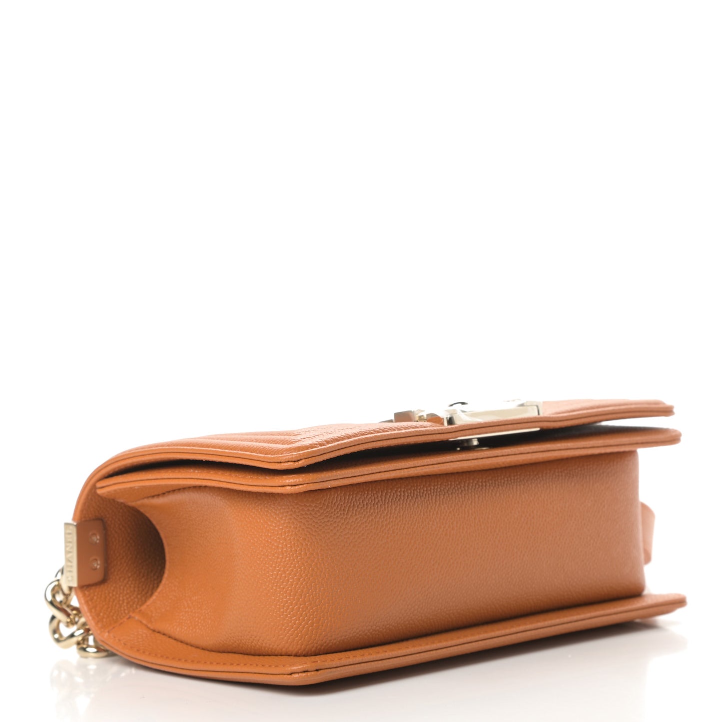 Caviar Quilted Small Boy Flap Light Brown