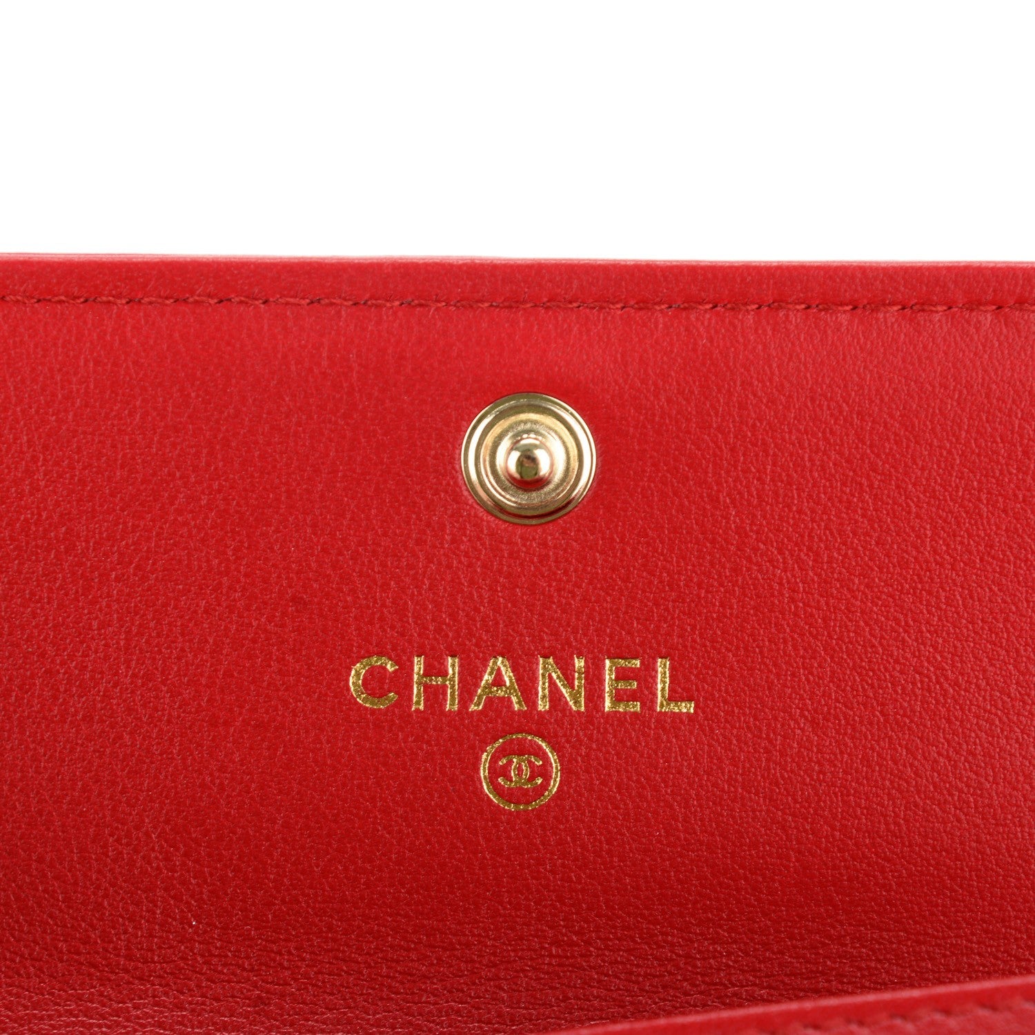 Chanel Calfskin Chevron Quilted Boy Card Holder Wallet Red 6 of 8