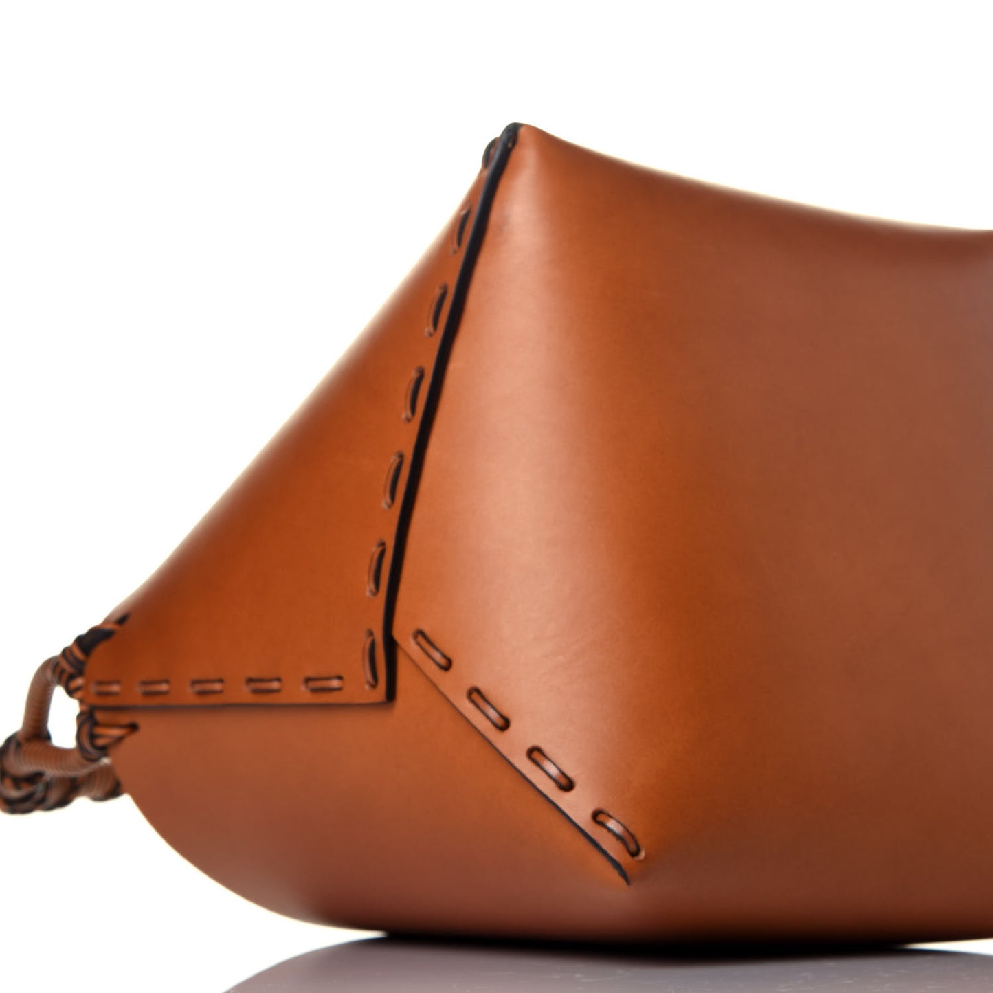 Calfskin Square Bucket Bag Honey