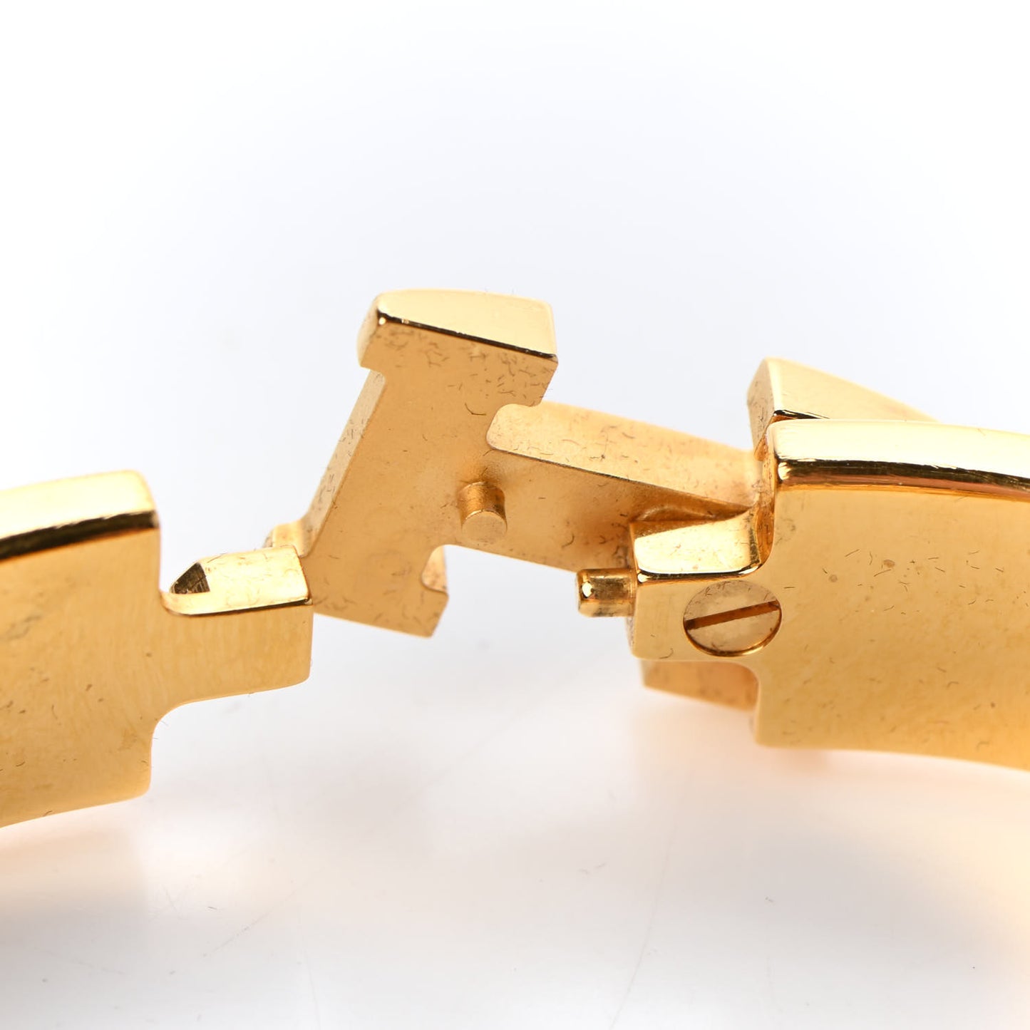 Enamel Narrow Clic Clac H Bracelet GM Jaune D'Or