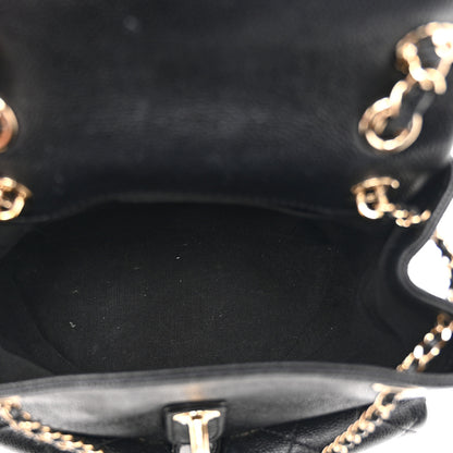 Chanel Shiny Caviar Quilted Medium Duma Pockets Drawstring Backpack Black 4 of 9