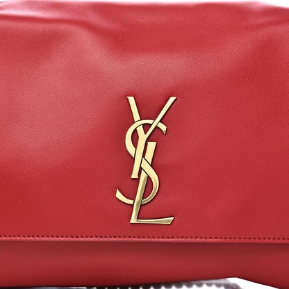 Saint Laurent Smooth Calfskin Suede Medium Reversible Monogram Kate Satchel New Red 10 of 11