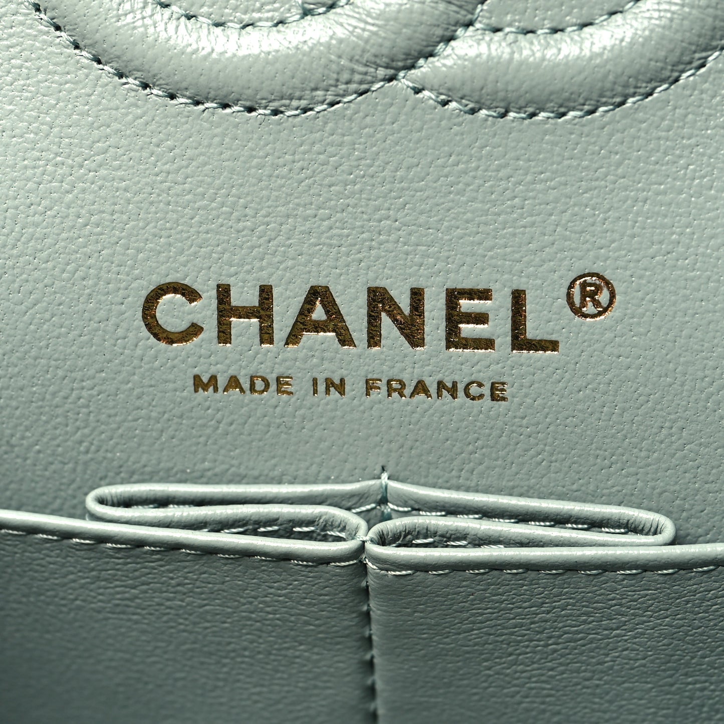 Caviar Quilted Small Double Flap Light Blue